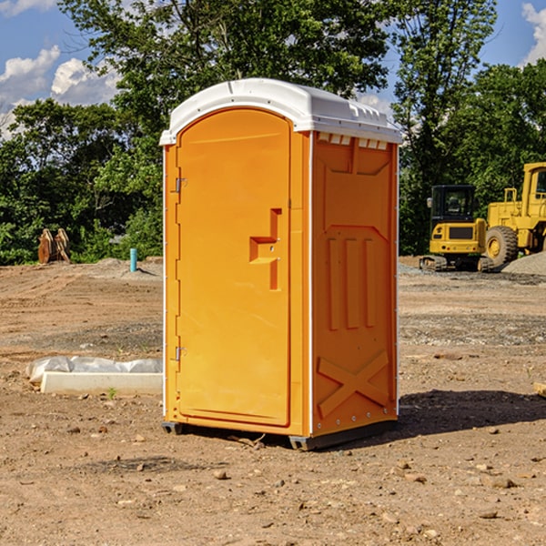 how often are the porta potties cleaned and serviced during a rental period in Chester Center